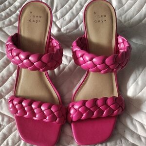 A New Day Women's Vibrant Pink Braided Sandals